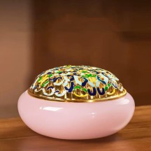 Auspicious Cloud & Orchid Agarwood Incense Burner – Glass and Jade Aroma Censer