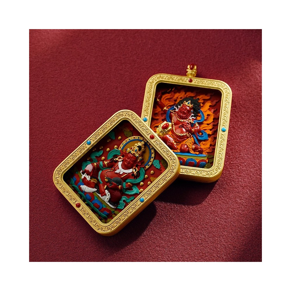 Tibetan cinnabar thangka pendant Tibetan cinnabar thangka pendant