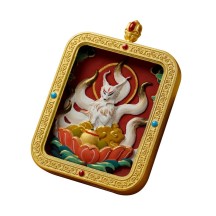 Tibetan cinnabar thangka pendant