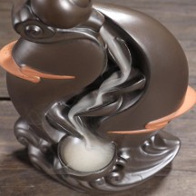Zisha Backflow Incense Burner – "Mountain Stream" Creative Aromatherapy Decor with Smoke-Watching Effect