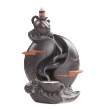 Zisha Backflow Incense Burner – "Mountain Stream" Creative Aromatherapy Decor with Smoke-Watching Effect