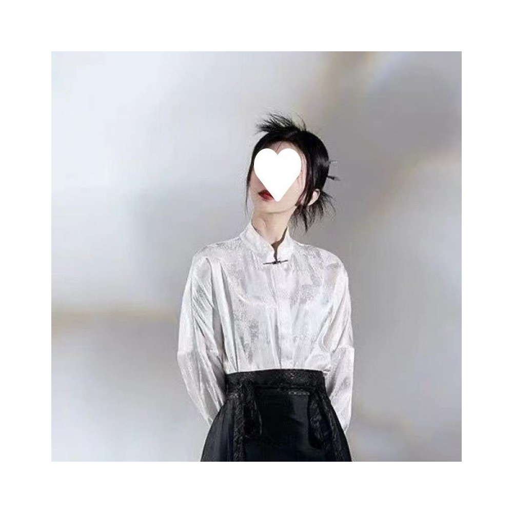 Black Modern Hanfu Set – Stand-Collar Shirt with Horse-Face Skirt for Women Black Modern Hanfu Set – Stand-Collar Shirt with Horse-Face Skirt for Women
