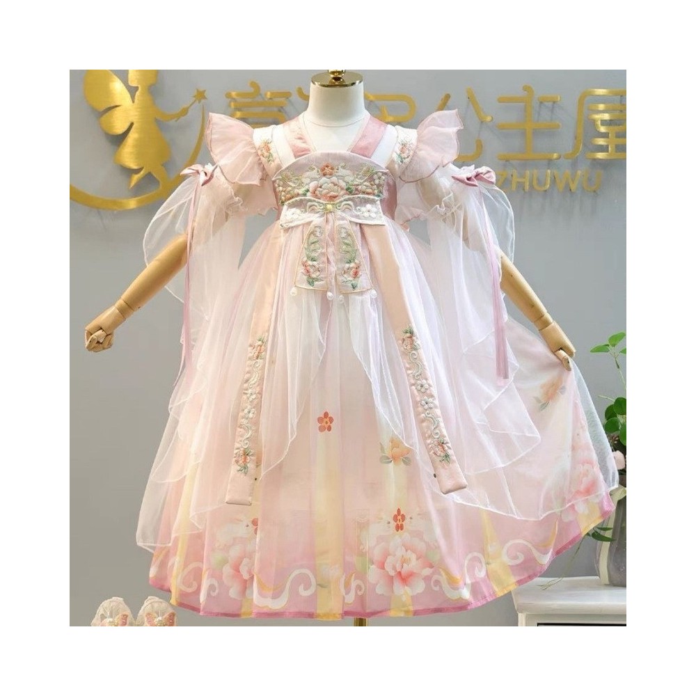 Girls' Hanfu Dress – Traditional Chinese Embroidered Ruqun for Daily Wear Girls' Hanfu Dress – Traditional Chinese Embroidered Ruqun for Daily Wear