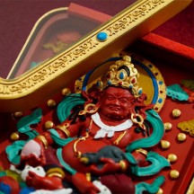 Tibetan cinnabar thangka pendant