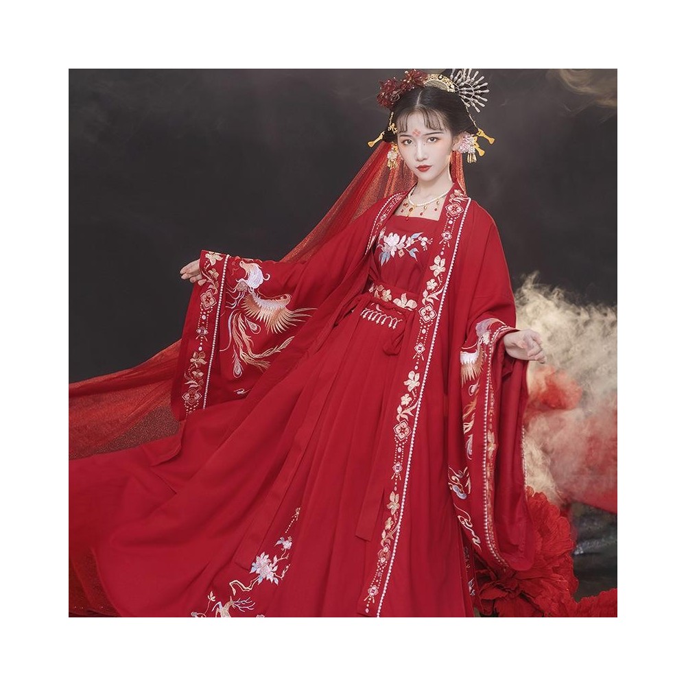 Women's Hanfu with Exquisite Embroidery – Cross-Collar Wide-Sleeve Top and High-Waisted Ruqun Skirt Women's Hanfu with Exquisite Embroidery – Cross-Collar Wide-Sleeve Top and High-Waisted Ruqun Skirt