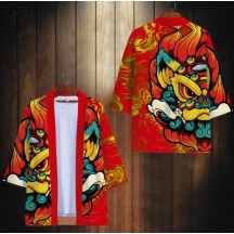Men's Chinese Style Robe – Guochao Lion Dance Dao Robe Cloak Shirt Jacket