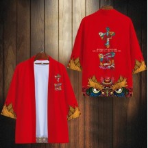 Men's Chinese Style Robe – Guochao Lion Dance Dao Robe Cloak Shirt Jacket