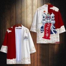 Men's Chinese Style Robe – Guochao Lion Dance Dao Robe Cloak Shirt Jacket
