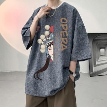 Men's Chinese-Style T-Shirt – Linen Short Sleeve or 3/4 Sleeve, Plus Size Summer Top