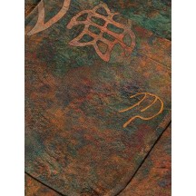 Heavy Satin Xiangyun Silk Shirt – Chinese Style with Oracle Bone Script, Bronze Buttons, and Stand Collar