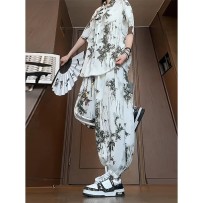 Chinese-Style Ice Silk Set – Lightweight Summer Ink-Wash Shirt