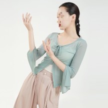 Classical Dance Practice Top for Women – Sheer Dancewear Blouse
