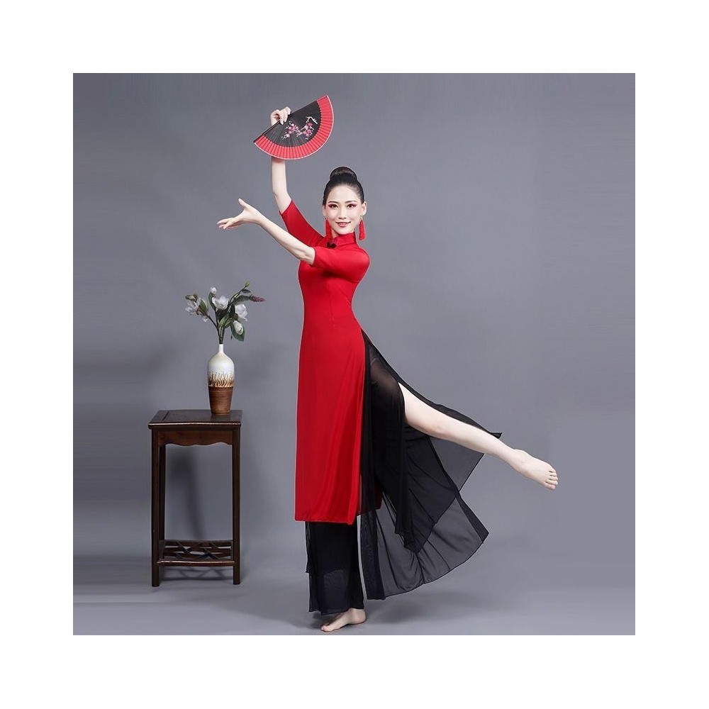 Chinese Training Outfit, Flowing Yoga and Dance Dress, Qipao Chinese Training Outfit, Flowing Yoga and Dance Dress, Qipao