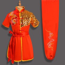 Chinese Kung Fu Suits - Dragon Embroidered Performance Costumes for Youth Competitions