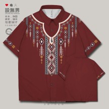 Ethnic-Style Plus Size Short-Sleeve Shirt with Miao and Tibetan Cultural Elements