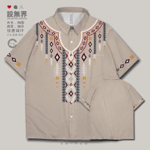 Ethnic-Style Plus Size Short-Sleeve Shirt with Miao and Tibetan Cultural Elements