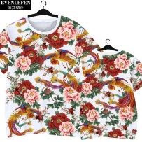Northeast Floral Ethnic-Style Peony Festive Quick-Dry Short-Sleeve Shirt