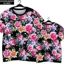 Northeast Floral Ethnic-Style Peony Festive Quick-Dry Short-Sleeve Shirt