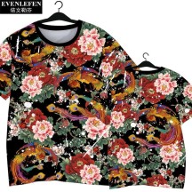 Northeast Floral Ethnic-Style Peony Festive Quick-Dry Short-Sleeve Shirt