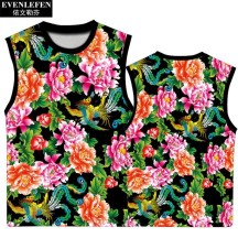 Northeast Floral Ethnic-Style Peony Festive Quick-Dry Short-Sleeve Shirt