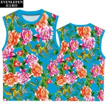 Northeast Floral Ethnic-Style Peony Festive Quick-Dry Short-Sleeve Shirt