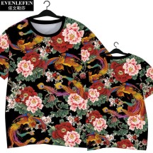 Northeast Floral Ethnic-Style Peony Festive Quick-Dry Short-Sleeve Shirt