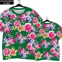 Northeast Floral Ethnic-Style Peony Festive Quick-Dry Short-Sleeve Shirt