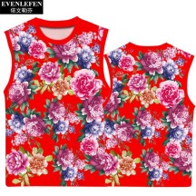 Northeast Floral Ethnic-Style Peony Festive Quick-Dry Short-Sleeve Shirt