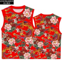 Northeast Floral Ethnic-Style Peony Festive Quick-Dry Short-Sleeve Shirt