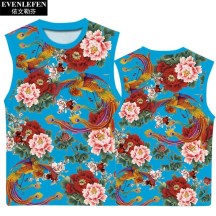 Northeast Floral Ethnic-Style Peony Festive Quick-Dry Short-Sleeve Shirt