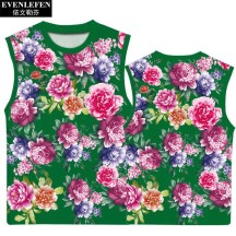 Northeast Floral Ethnic-Style Peony Festive Quick-Dry Short-Sleeve Shirt
