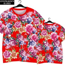 Northeast Floral Ethnic-Style Peony Festive Quick-Dry Short-Sleeve Shirt
