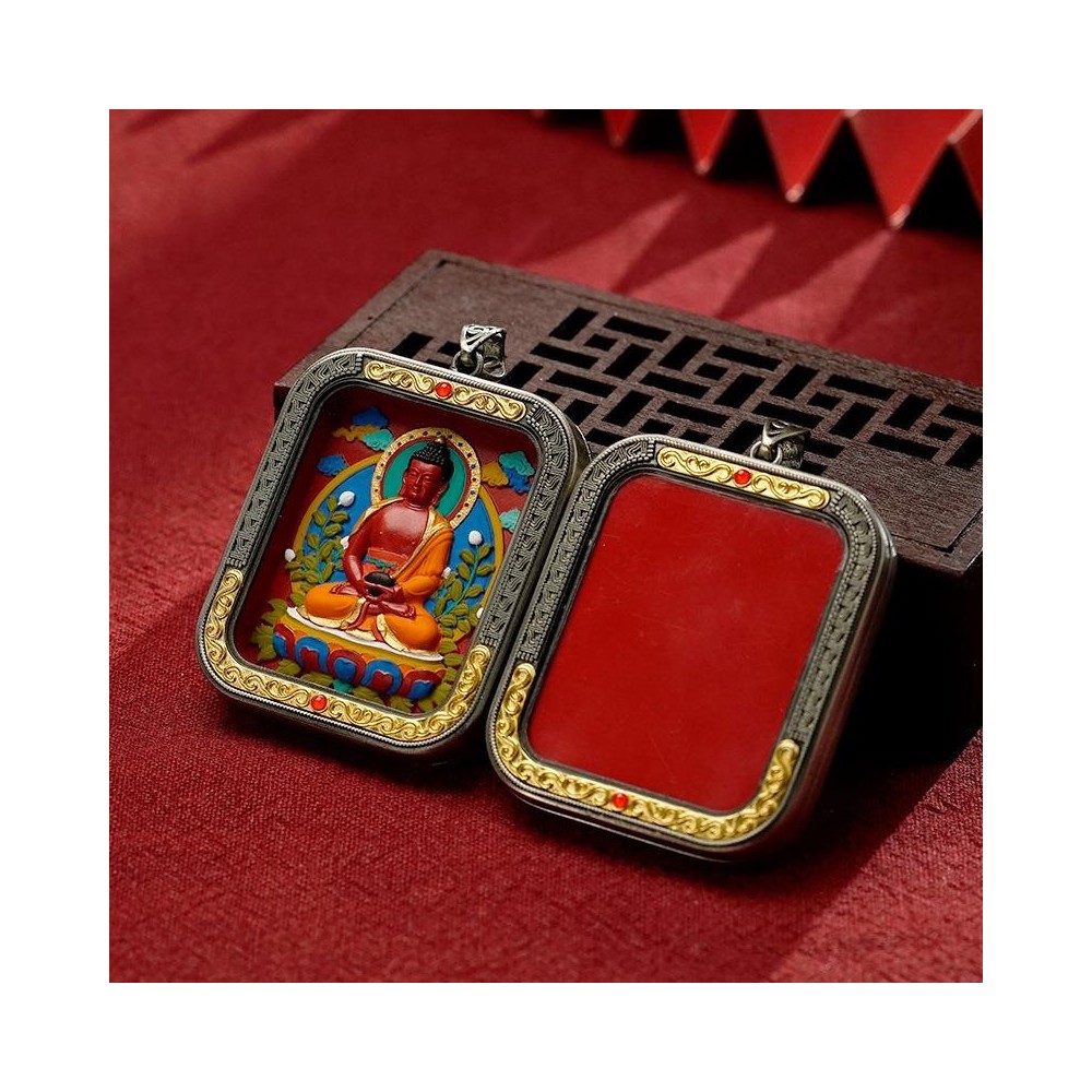 Authentic cinnabar peer card pendant square Authentic cinnabar peer card pendant square