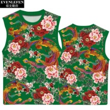 Northeast Floral Ethnic-Style Peony Festive Quick-Dry Short-Sleeve Shirt