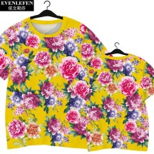 Northeast Floral Ethnic-Style Peony Festive Quick-Dry Short-Sleeve Shirt
