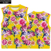 Northeast Floral Ethnic-Style Peony Festive Quick-Dry Short-Sleeve Shirt