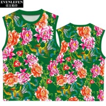 Northeast Floral Ethnic-Style Peony Festive Quick-Dry Short-Sleeve Shirt