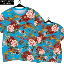 Northeast Floral Ethnic-Style Peony Festive Quick-Dry Short-Sleeve Shirt