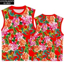 Northeast Floral Ethnic-Style Peony Festive Quick-Dry Short-Sleeve Shirt