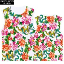 Northeast Floral Ethnic-Style Peony Festive Quick-Dry Short-Sleeve Shirt