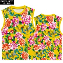 Northeast Floral Ethnic-Style Peony Festive Quick-Dry Short-Sleeve Shirt