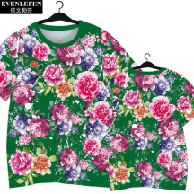 Northeast Floral Ethnic-Style Peony Festive Quick-Dry Short-Sleeve Shirt