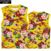 Northeast Floral Ethnic-Style Peony Festive Quick-Dry Short-Sleeve Shirt