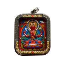 Authentic cinnabar peer card pendant square