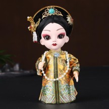 Handmade Silk Figurine – "Qiao Gege" Peking Opera Doll Ornament