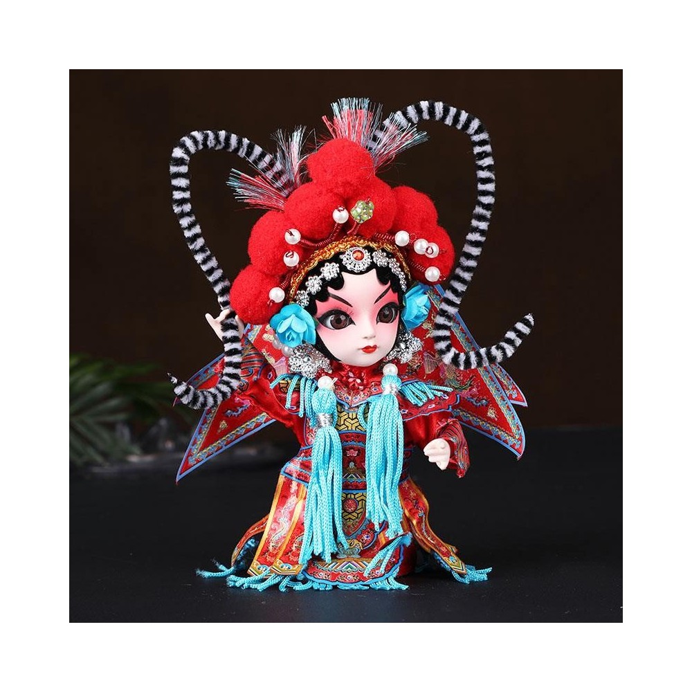 Handmade Silk Figurine Ornament – Peking Opera Mask and Character