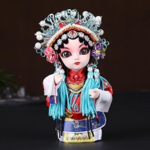 Handmade Silk Figurine Ornament – Peking Opera Mask and Character