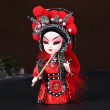 Handmade Silk Figurine Ornament – Peking Opera Mask and Character