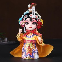 Handmade Silk Figurine Ornament – Peking Opera Mask and Character