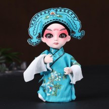 Handmade Silk Figurine Ornament – Peking Opera Mask and Character